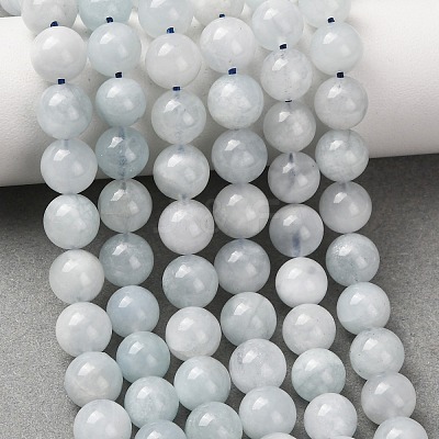 Natural Aquamarine Beads Strands G-R446-8mm-04-02-1
