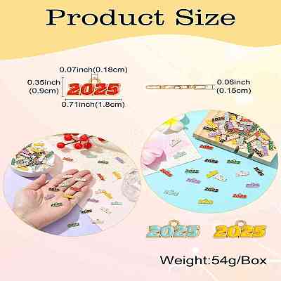 80Pcs 8 Colors Alloy Enamel Pendants ENAM-CJ0006-86-1
