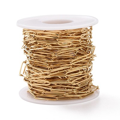 Ion Plating(IP) 304 Stainless Steel Paperclip Chains STAS-E161-01G-1