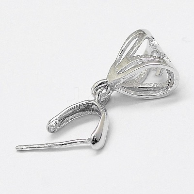 Anti-Tarnish Rhodium Plated 925 Sterling Silver Pendant Bails STER-A102-005P-1