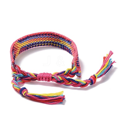 Polyester-cotton Braided Rhombus Pattern Cord Bracelet FIND-PW0013-001A-09-1