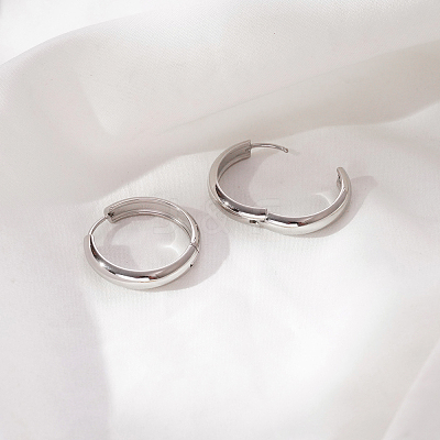 304 Stainless Steel Huggie Hoop Earrings QV2098-2-1