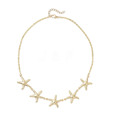 Ocean 304 Stainless Steel Starfish Bib Necklaces for Women NJEW-JN05920-1