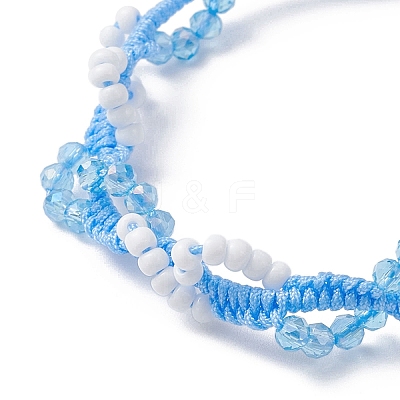 Glass Seed Beads Braided Beaded Bracelets for Women BJEW-MZ00215-03-1