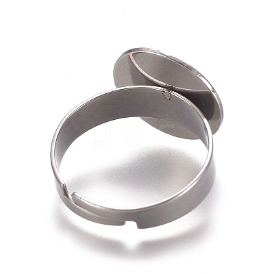 Tarnish Resistant Adjustable 304 Stainless Steel Finger Rings Components LS-X-STAS-E482-19P-1