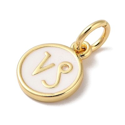 Real 18K Gold Plated Brass Enamel Charms KK-L216-001G-G-1
