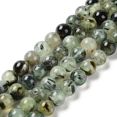 Natural Prehnite Beads Strands X-G-P322-48-10mm-01-1