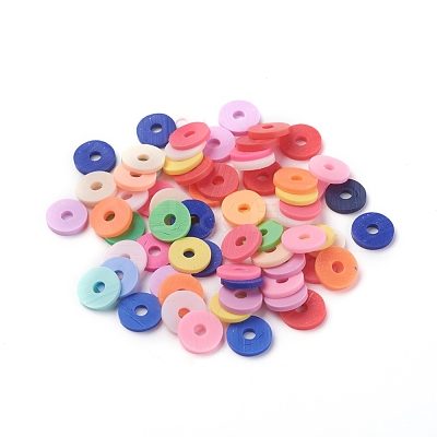 Handmade Polymer Clay Bead Spacers X-CLAY-R067-8.0mm-M1-1