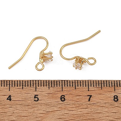 SHEGRACE Brass Pave Cubic Zirconia Earring Findings XGRQ4S971-739G-1