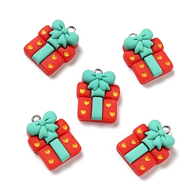Christmas Opaque Resin Pendants X-RESI-G043-A04-1