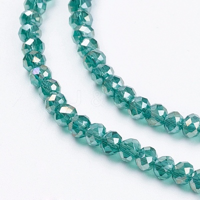 Electroplate Glass Beads Strands GLAA-F076-FR04-1