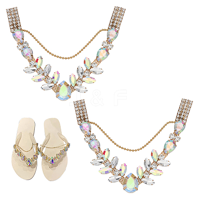 1 Pair Alloy & Acrylic Rhinestone Boot Strap Chains AJEW-FG0004-79A-1