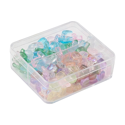 160Pcs 12 Style Spray Painted Transparent Glass Beads GLAA-FS0001-54-1