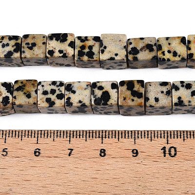 Natural Dalmatian Jasper Beads Strands G-T139-8x8-17A-1