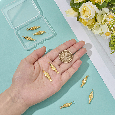 8Pcs Brass Pendants KK-BC0014-92G-1