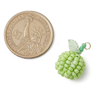 Seed Beads Beaded Pendants PALLOY-TA00159-05-1
