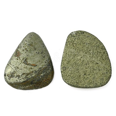Natural Pyrite Flat Back Cabochons G-D067-03-1