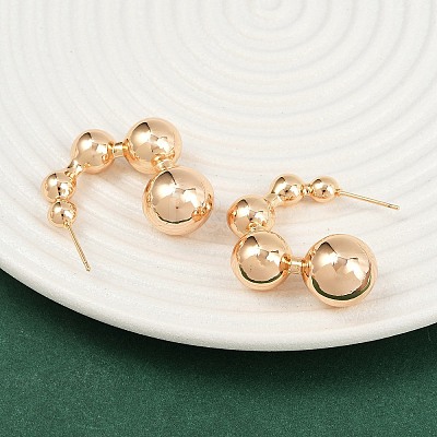 Brass Stud Earrings EJEW-H168-10G-1