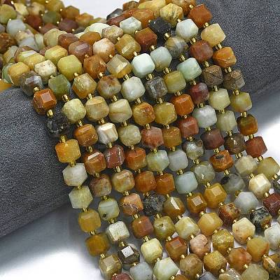 Natural Flower Amazonite Beads Strands G-K389-A65-01-1