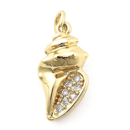Brass Micro Pave Cubic Zirconia Pendants KK-Q029-02D-G-1
