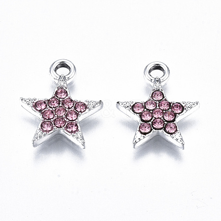 Platinum Plated Alloy Charms PALLOY-T073-06P-02-RS-1