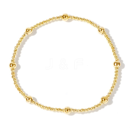 Bohemia Brass Round Beaded Stretch Bracelets TK0566-2-1