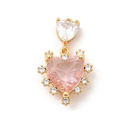 Brass Glass Charms KK-P340-02G-02-1