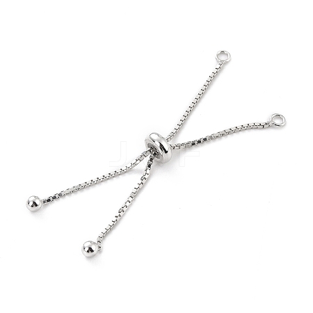 925 Sterling Silver Box Chain with Stop Beads and Loops STER-Z001-110S-1