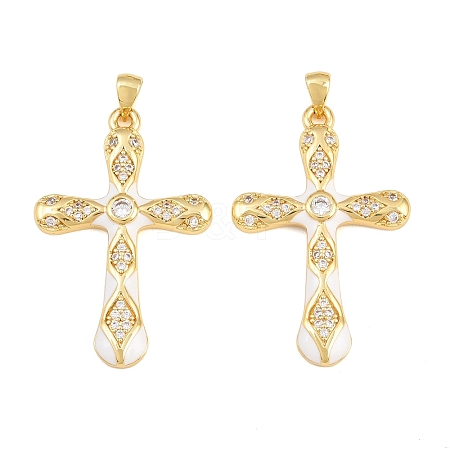 Brass Micro Pave Cubic Zirconia Pendants CU-CBAB3AD-11G-01-1