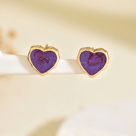 Stainless Steel Heart Stud Earrings ZQ8319-3-1