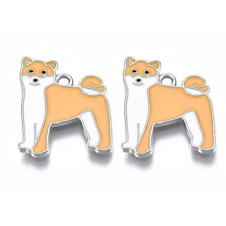 Rack Plating Alloy Enamel Dog Pendants X-PALLOY-T075-163-1