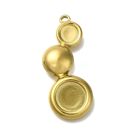 Ion Plating(IP) 304 Stainless Steel Cabochon Settings for Enamel STAS-U031-04G-1