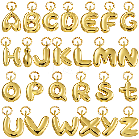 26Pcs 26 Styles Rack Plating Brass Pendants KK-SZ0002-56-1