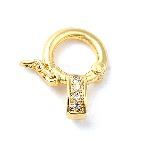 Brass Micro Pave Clear Cubic Zirconia Twister Clasps LS-KK-Q772-14G-1