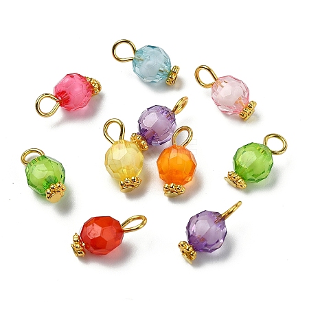 100Pcs Transparent Acrylic Bead in Bead Pendants PALLOY-YW00078-02-1