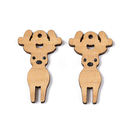 Printed Poplar Wood Pendants FIND-N005-74E-1