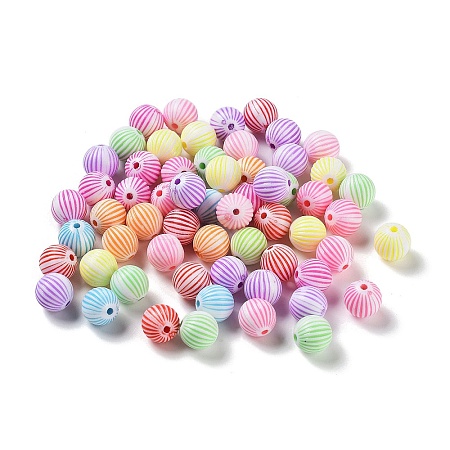Craft Style Opaque Acrylic Beads OACR-A027-07-1