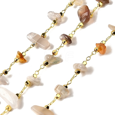 Handmade Natural Botswana Agate Chip Beaded Chains CHC-F020-10G-11-1