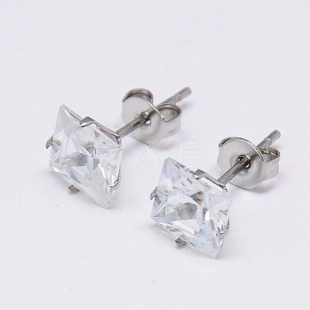 Cubic Zirconia Ear Studs LS-STAS-E051-2C-1