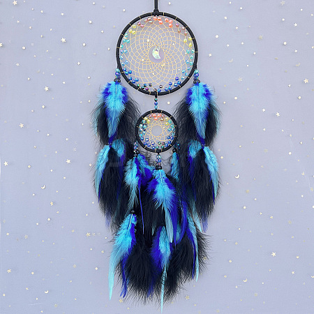 Feather Woven Web/Net with Feather Pendant Decorations PW-WGE515C-04-1