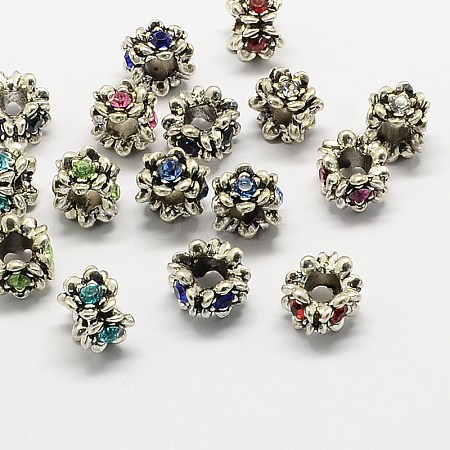 Alloy Rhinestone European Beads MPDL-R036-20-1