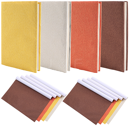 8 Sheets 4 Colors Linen Book Covers DIY-CP0010-67A-1
