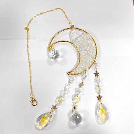 Crystal Chandelier Glass Teardrop Pendant Decorations HJEW-PH01778-02-1