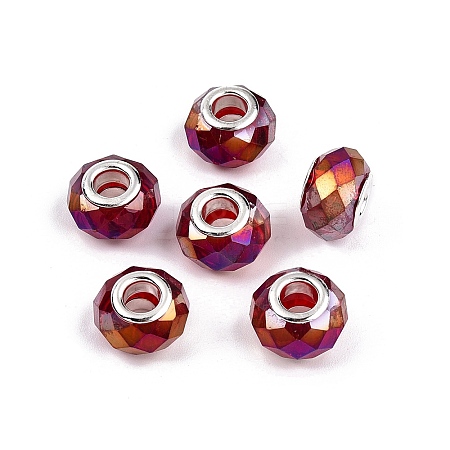 Transparent Glass European Beads GPDL-N004-D14mm-A05-1