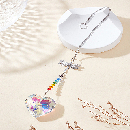1Pc Crystals Chandelier Suncatchers Prisms Chakra Hanging Pendant HJEW-LP0002-58-1