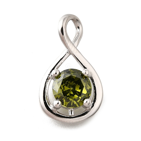 925 Sterling Silver Pave Cubic Zirconia Pendants STER-V001-03P-08-1