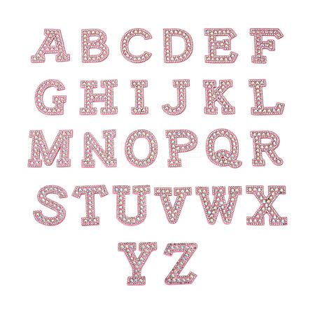 Alphabet Resin Rhinestone Patches DIY-TAC0005-45E-1