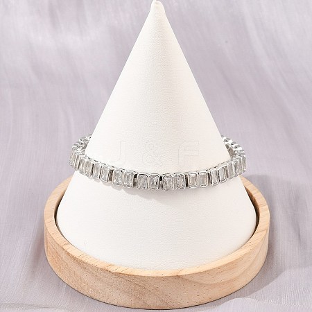 Brass Pave Clear Cubic Zirconia Tennis Bracelets for Women KK-CBA68DA-12P-1