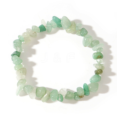 Natural Green Aventurine Chips Bead Stretch Bracelets for Women Men CI5318-21-1