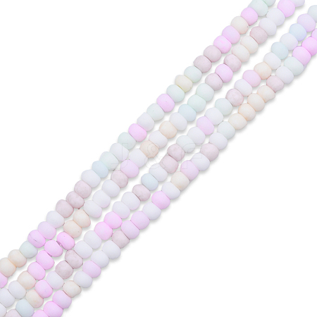 Opaque Spray Painted Glass Bead Strands GLAA-N047-07-06-1